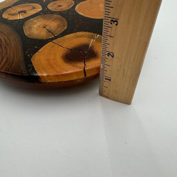 Round Reclaimed Wood Trivet "Country Wood - Picture 5 of 9